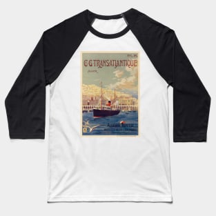 Transatlantique Alger Vintage Poster 1901 Baseball T-Shirt